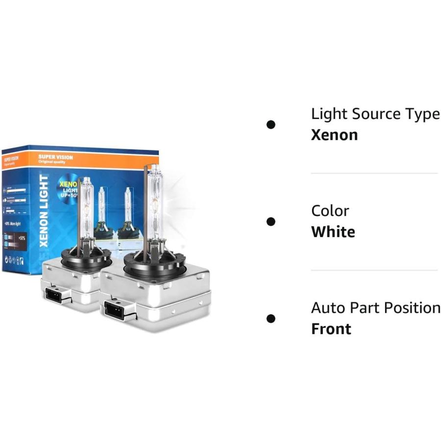 並行輸入品】D3S/D3R 6000K Xenon HID Replacement Bulb White Metal