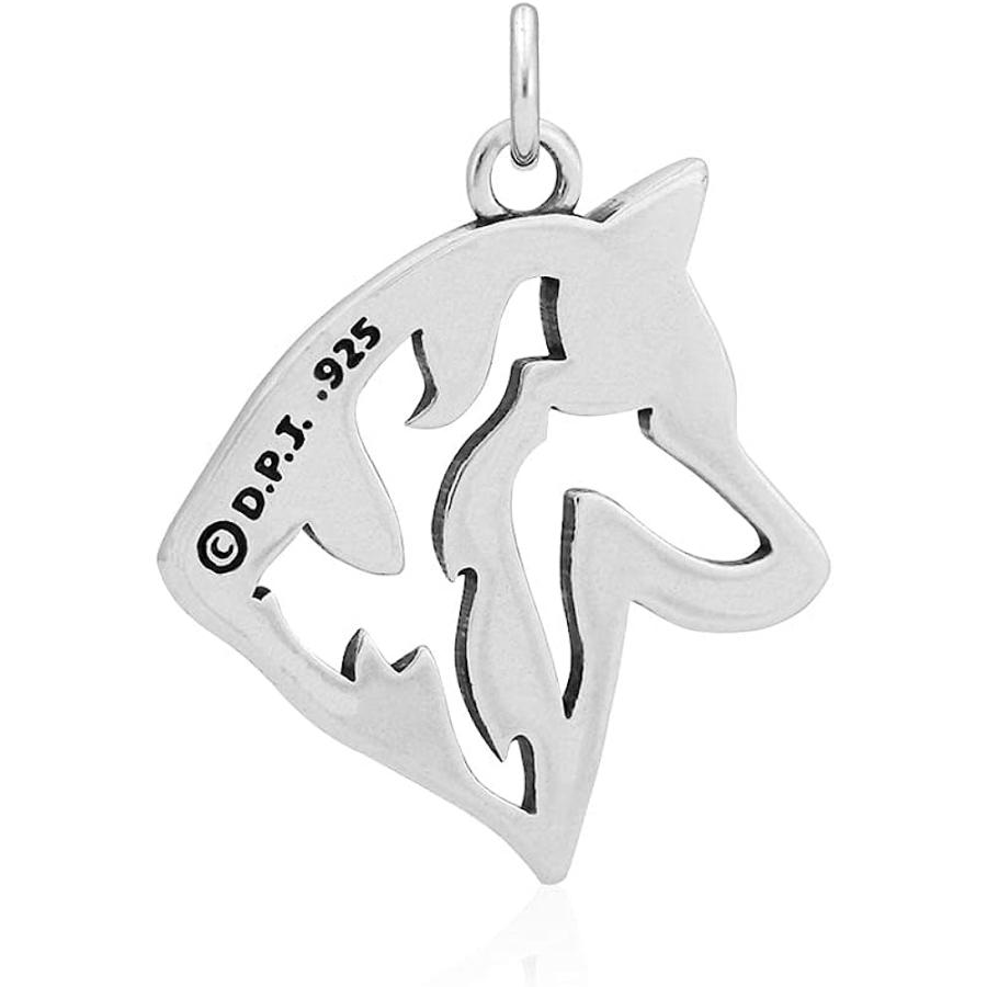【並行輸入品】Dazzling Paws Jewelry Sterling Silver Siberian Husky Pendant on 16in_2