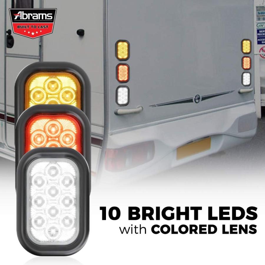 【並行輸入品】5インチ x 3インチ 長方形 アンバー 10 LED トレーラーテールライト [DOT認証] トラックパーク ウィンカーライト IP6_2
