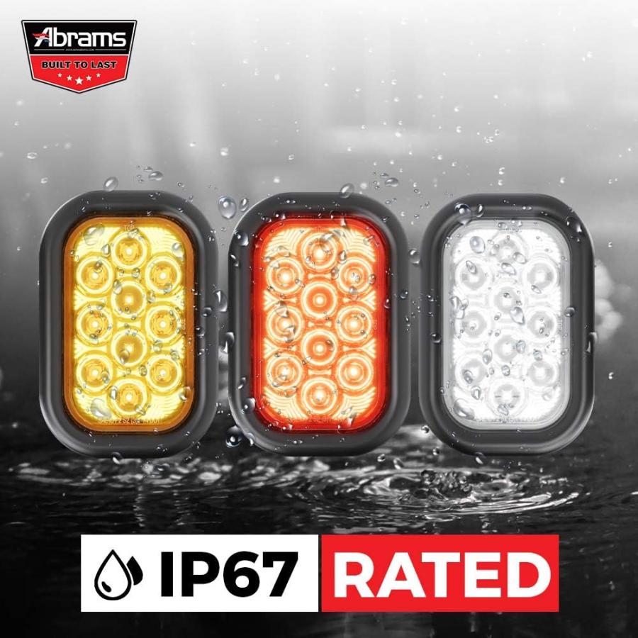 【並行輸入品】5インチ x 3インチ 長方形 アンバー 10 LED トレーラーテールライト [DOT認証] トラックパーク ウィンカーライト IP6_4