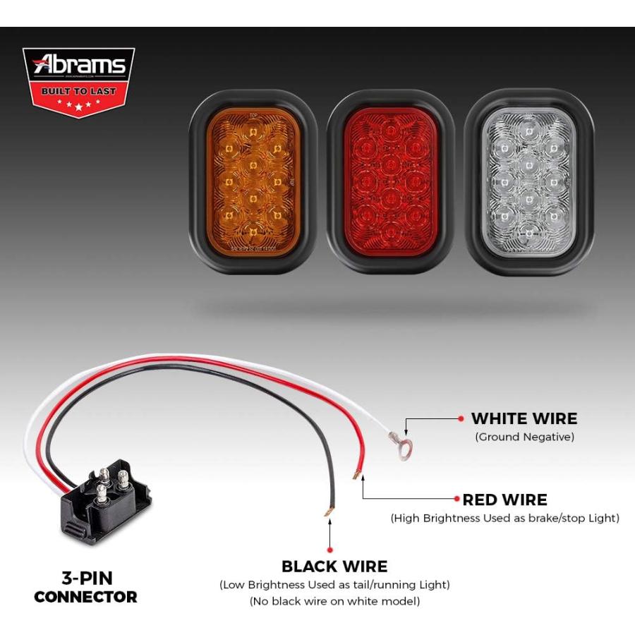 【並行輸入品】5インチ x 3インチ 長方形 アンバー 10 LED トレーラーテールライト [DOT認証] トラックパーク ウィンカーライト IP6_5