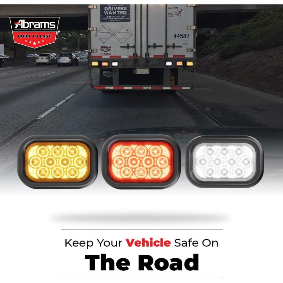 【並行輸入品】5インチ x 3インチ 長方形 アンバー 10 LED トレーラーテールライト [DOT認証] トラックパーク ウィンカーライト IP6_7