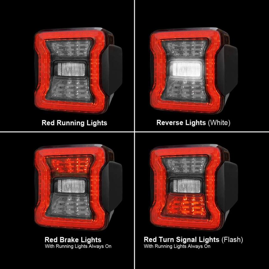 並行輸入品】スモークレンズ LEDテールライト 2007-2018 ジープ