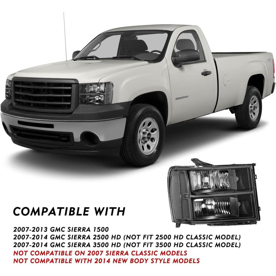 【並行輸入品】TUSDAR ヘッドライトアセンブリセット GMC 07-13 Sierra 1500/Sierra 1500 Denali 07-14の画像