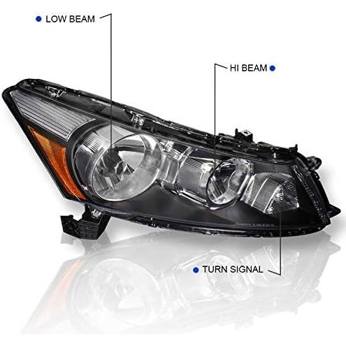 【並行輸入品】Spec-D Tuning Jdm ヘッドライト ダイヤモンドブラック 2008-2012 Honda Accord 4Dr Seden