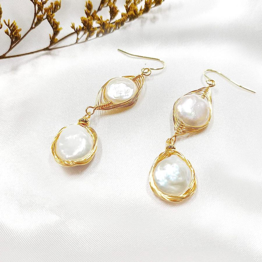 並行輸入品】バロックナチュラル淡水パールピアス