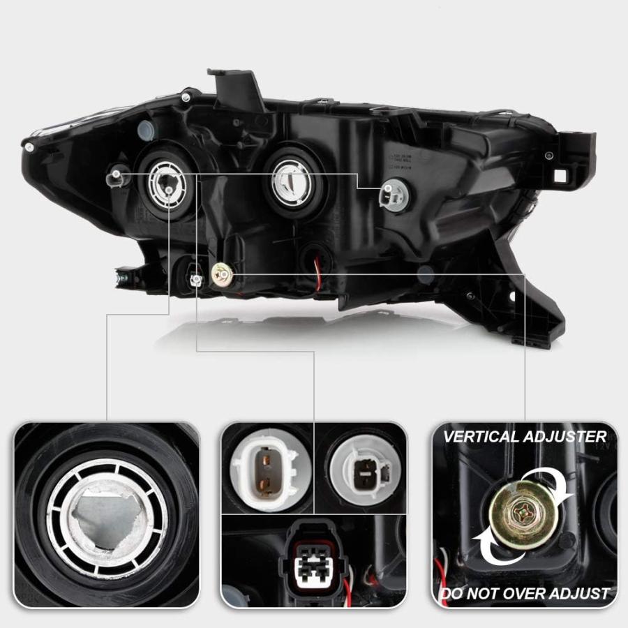 【並行輸入品】VIPMOTOZ ブラックハウジング LED ストリップ DRL ハロゲン プロジェクター ヘッドランプ アセンブリ交換用 2016-2の画像