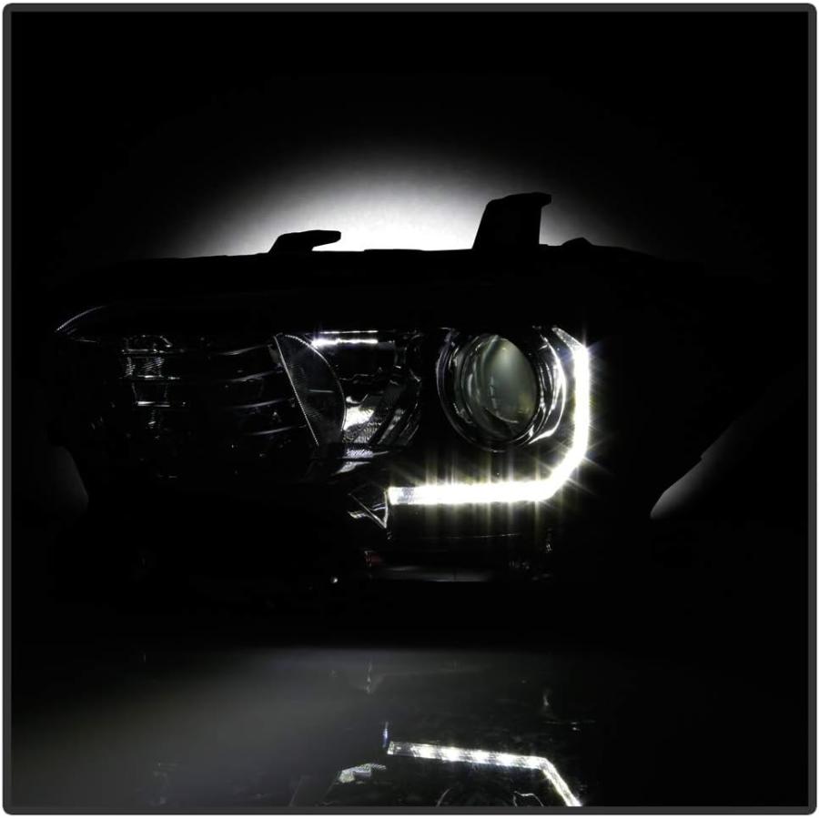 【並行輸入品】VIPMOTOZ ブラックハウジング LED ストリップ DRL ハロゲン プロジェクター ヘッドランプ アセンブリ交換用 2016-2の画像