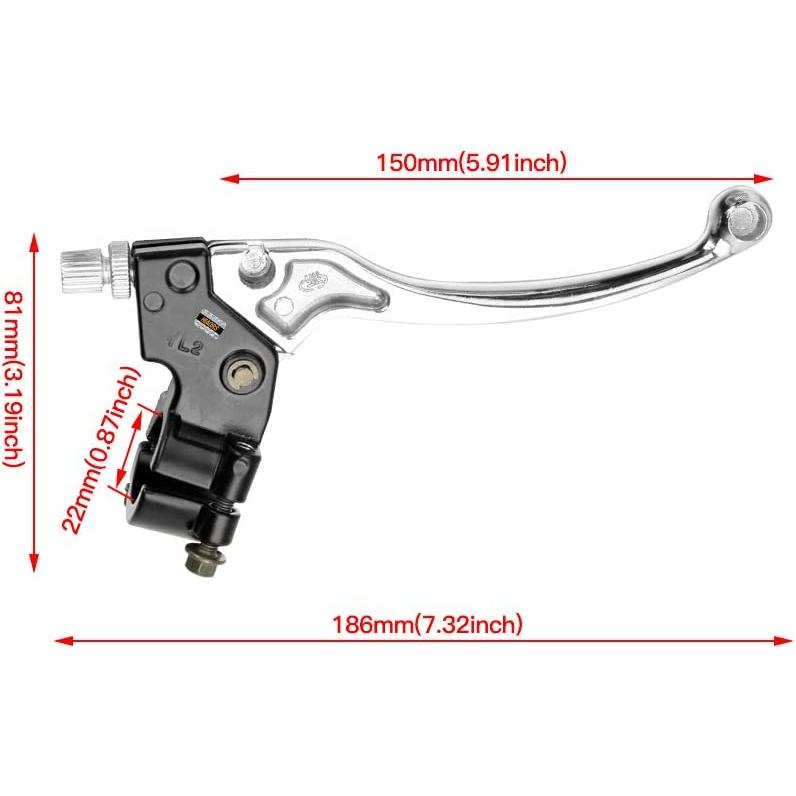【並行輸入品】HIAORS シルバー 左 右 7/8インチ 22mm クラッチ ブレーキ ハンドル レバー パーチ ホンダ XR80 XR100 CR_3