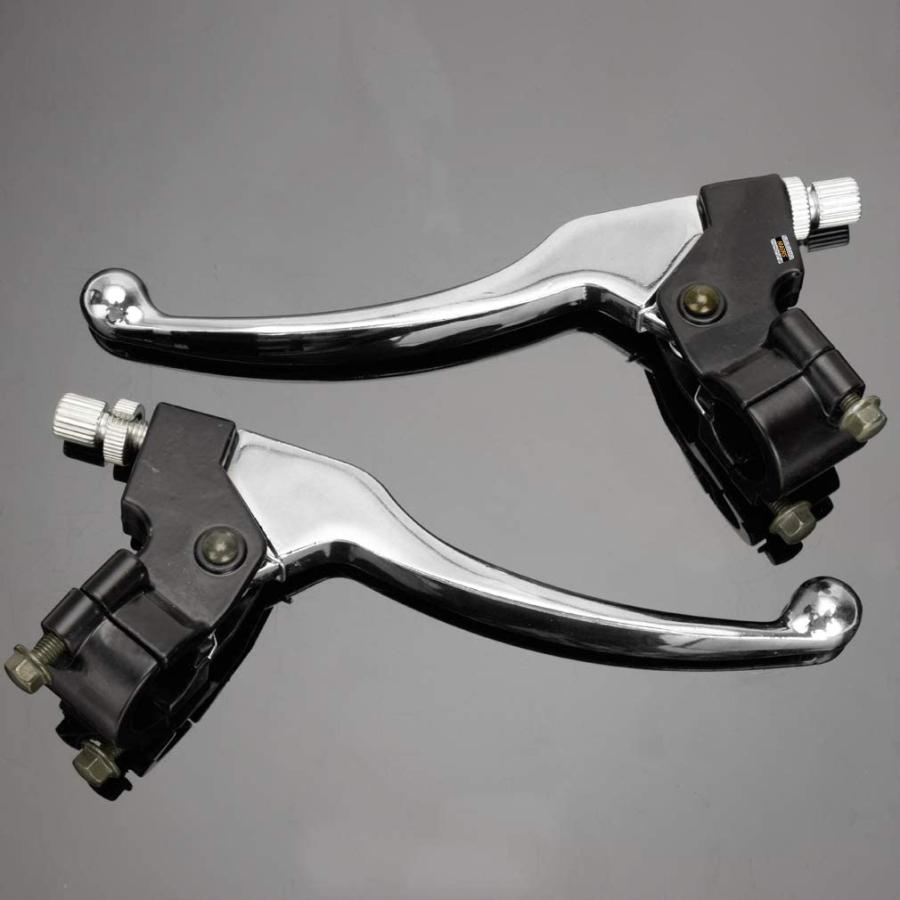 【並行輸入品】HIAORS シルバー 左 右 7/8インチ 22mm クラッチ ブレーキ ハンドル レバー パーチ ホンダ XR80 XR100 CR_4