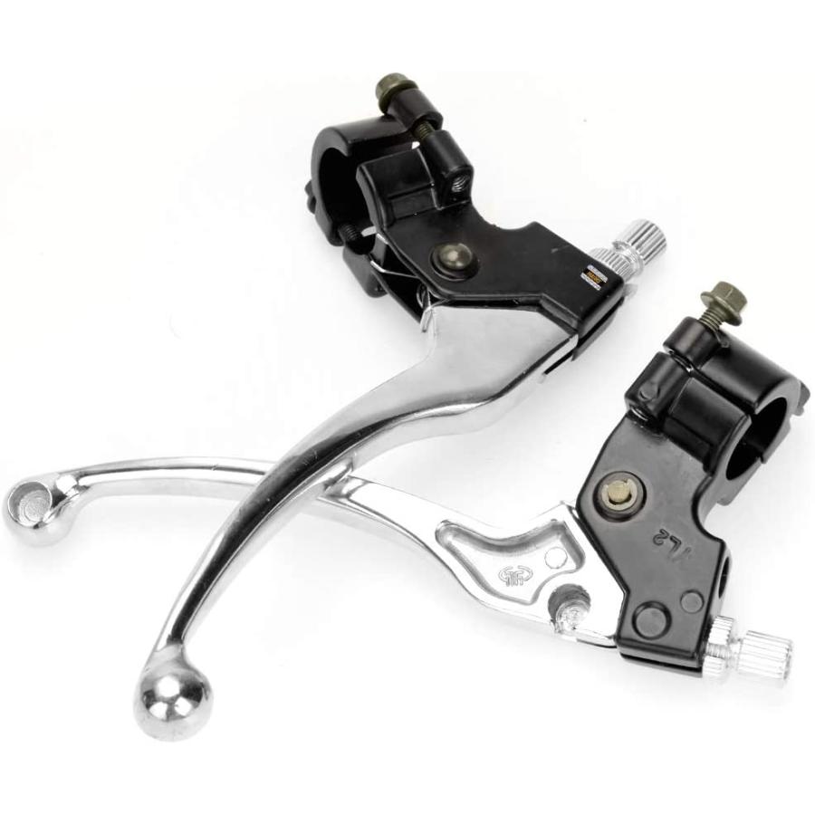 【並行輸入品】HIAORS シルバー 左 右 7/8インチ 22mm クラッチ ブレーキ ハンドル レバー パーチ ホンダ XR80 XR100 CR_6