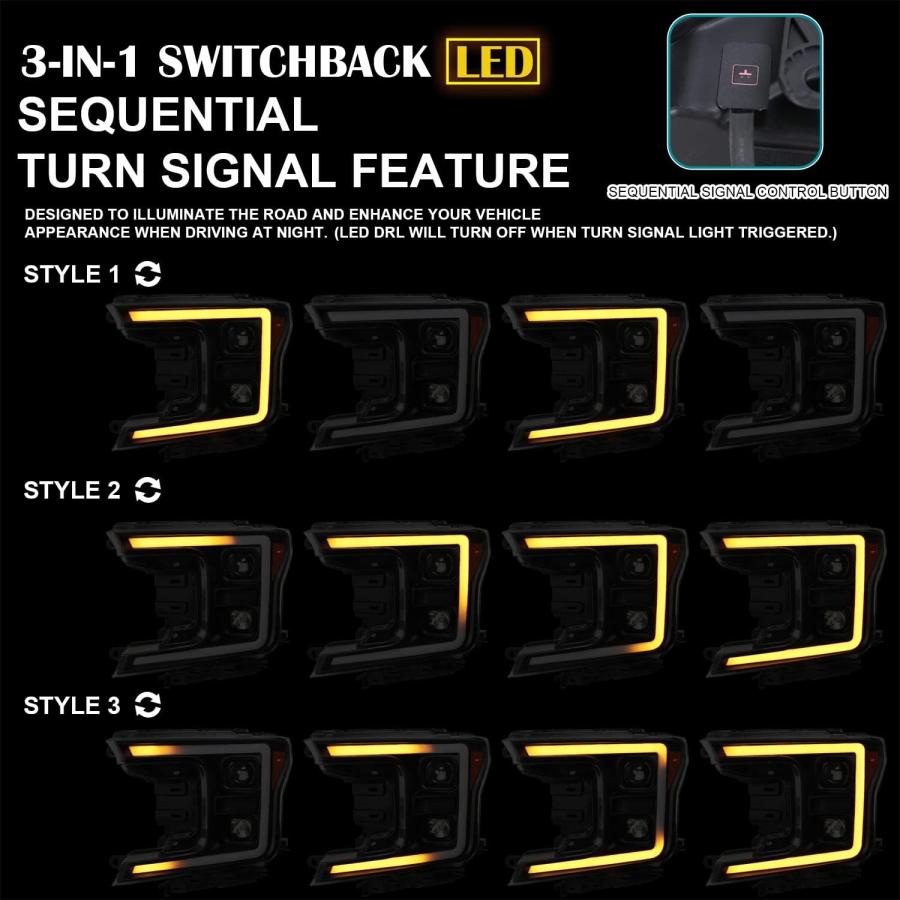 【並行輸入品】Spec-D チューニングLEDライトバー ブラックハウジング スモークレンズ シーケンシャルシグナルスイッチバック プロジェクターヘッ_5