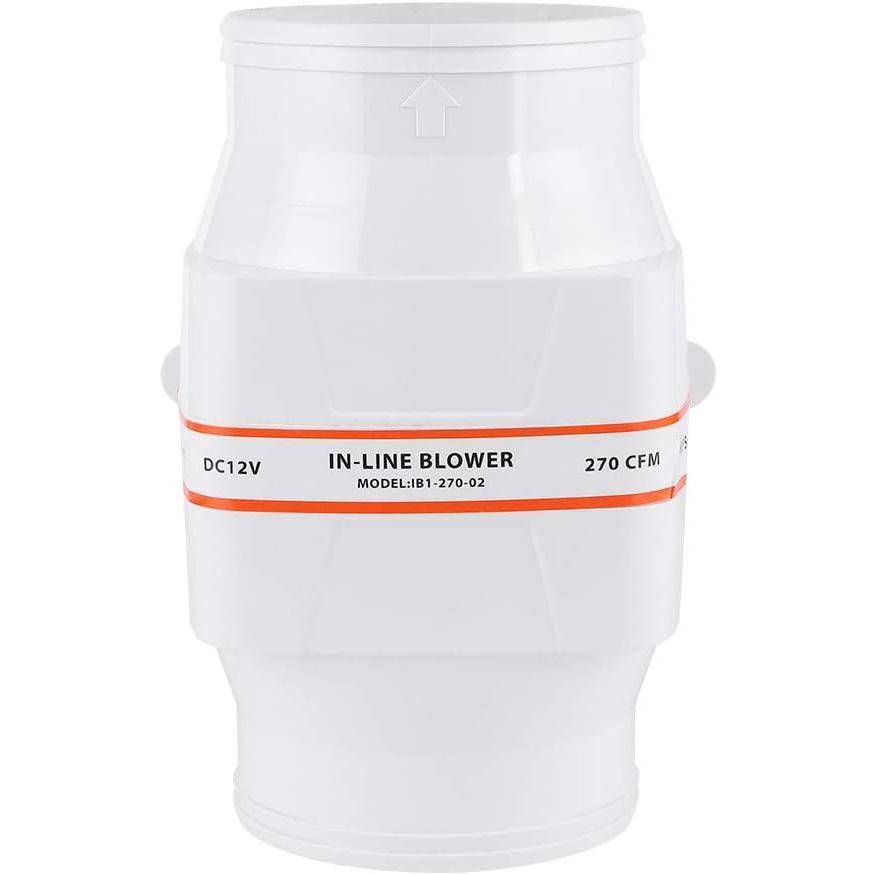 【並行輸入品】4インチ 270CFM ビルジ送風機 12V ホワイト インラインマリンDC電気ファン ボートアクセサリー 内蔵成形マウントブラケットの画像