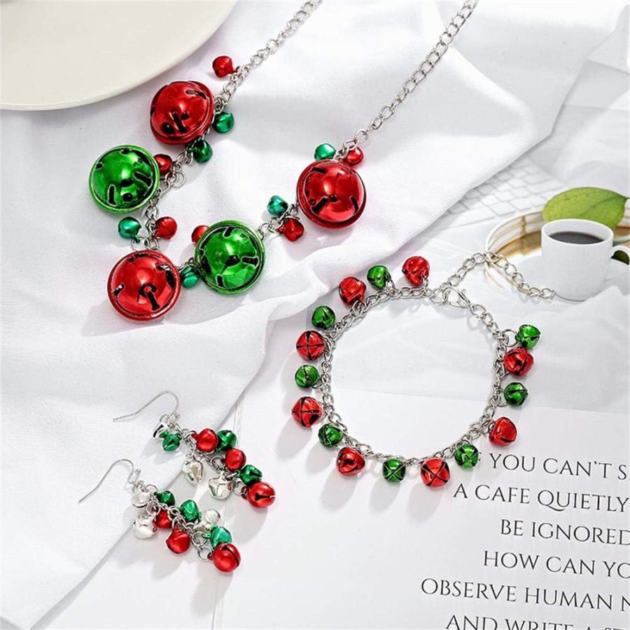 【並行輸入品】カラフル キラキラ クリスマスネックレス X-Mas ジングルベルネックレス プレゼント リボンペンダント ネックレス ブレスレット イ_1