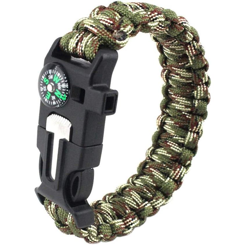 Hiking Deals Paracord Survival Bracelet Kit Adjustable With Flint