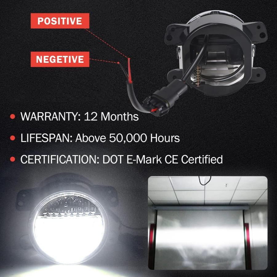 【並行輸入品】4インチ LED フォグライト スマイリーデザイン フロントバンパー交換用 フォグライト ジープ ラングラー JK JKU TJ CJの画像