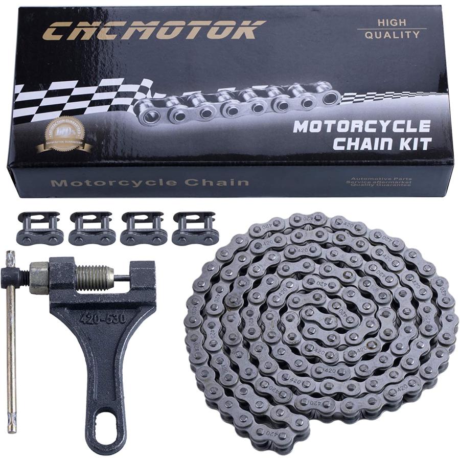 【並行輸入品】CNCMOTOK 420 Motorcycle Chain+ Chain Breaker Standard Roller Cha ...