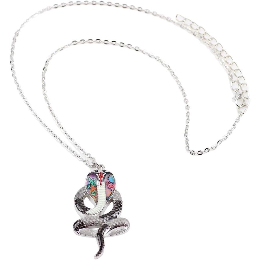 【並行輸入品】DUOWEI ステンレススチール コブラナナジャネックレス メタルフローラルエナメルスネークペンダント ノベルティジュエリー レディース_3