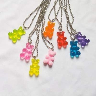 セール！Glitter グミベア ネックレス 並行輸入品】10個 カラフル 樹脂 グミベア ペンダント