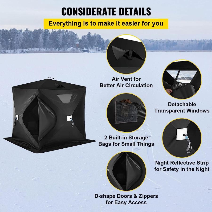  Happybuy 2-3 Person Ice Fishing Shelter, Pop-Up
