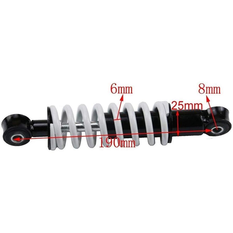 lilili Motorcycle Suspension Strut 190mm Rear Back Shock Absorber Spring Fit for Mini Moto Dirt Pocket Bike ATV Quad Motorcycle Shock Absorber Rear｜dep-dreamfactory｜02