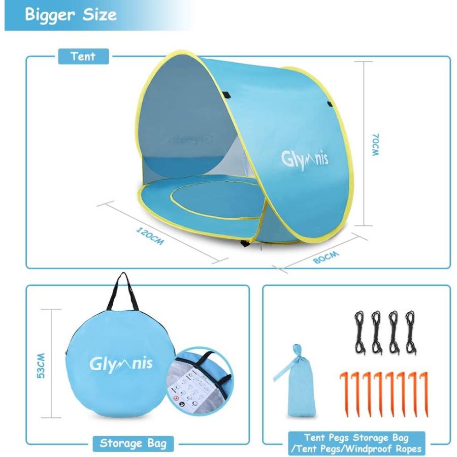 Glymnis　Baby　Beach　with　Shade　UPF　Baby　Beach　Pool　UV　Pop　Portable　Baby　Tent　Tent　Shelter　Essentials　Beach　Sun　Protection　Up　50　並行輸入品
