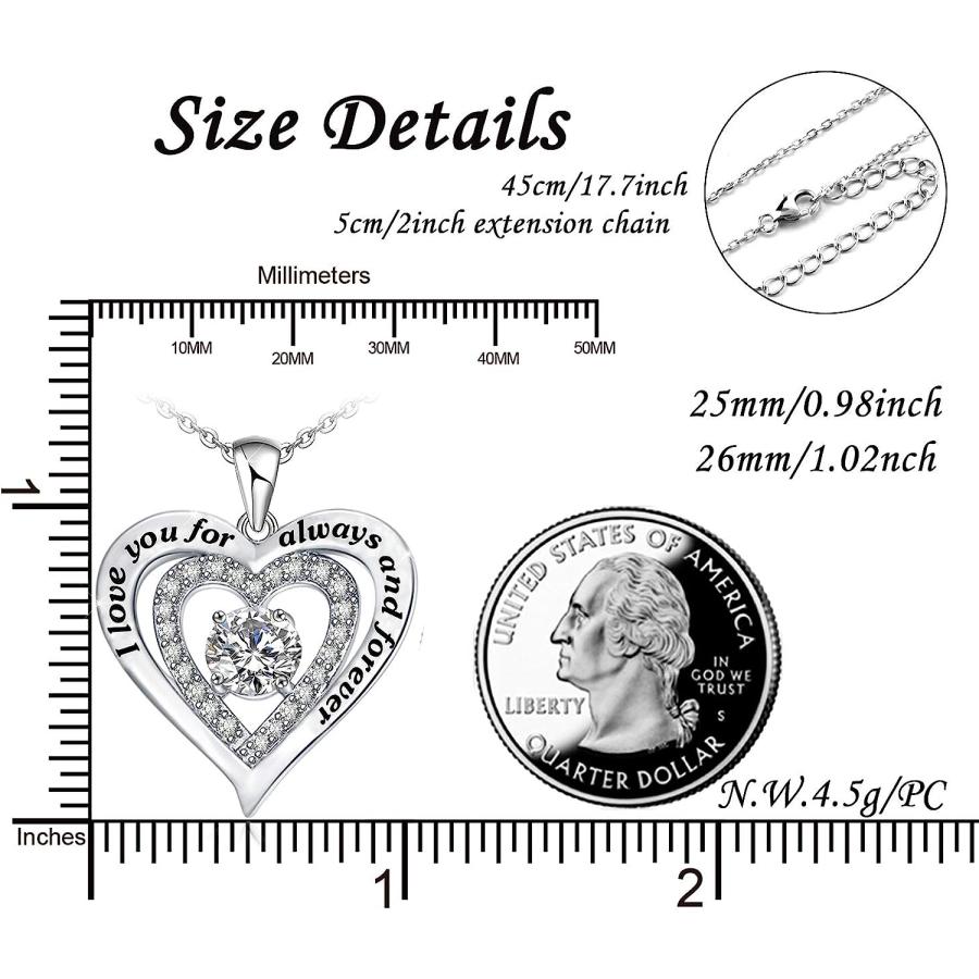 【並行輸入品】Samity ハートネックレス レディース I Love You for Always and Forever ネックレス ジュエリー_6