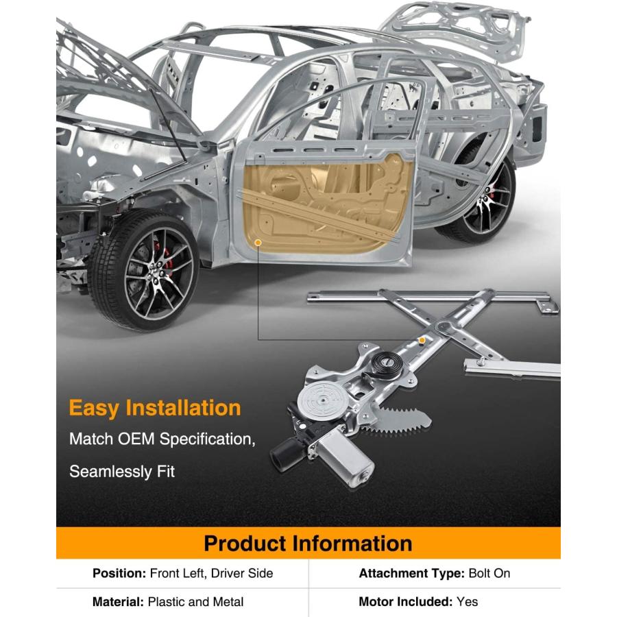 【並行輸入品】A-Premium モーター付きパワーウィンドウレギュレーター ホンダ シビック Si EX EX-L LX 2012-_2