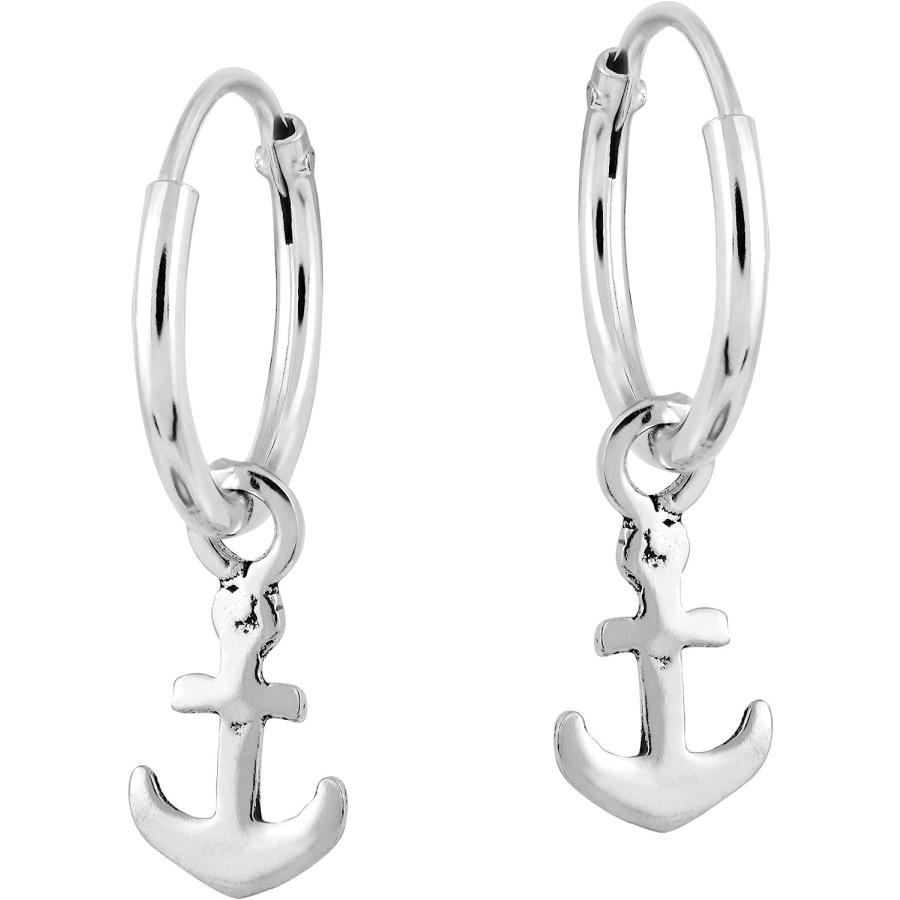 【並行輸入品】Nautical Life's Safe Anchor .925スターリングシルバー ミニフープイヤリング　_2