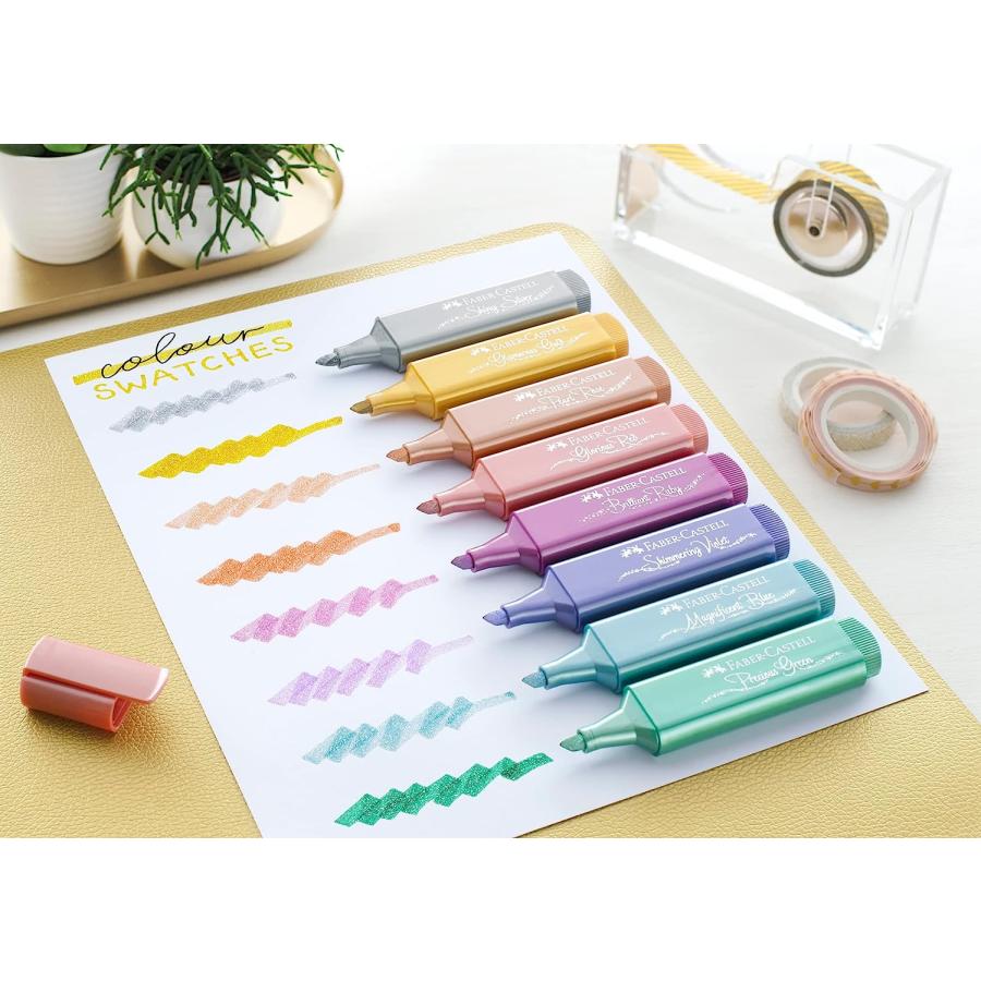 並行輸入品】Faber-Castell メタリック蛍光ペンセット グリッター蛍光