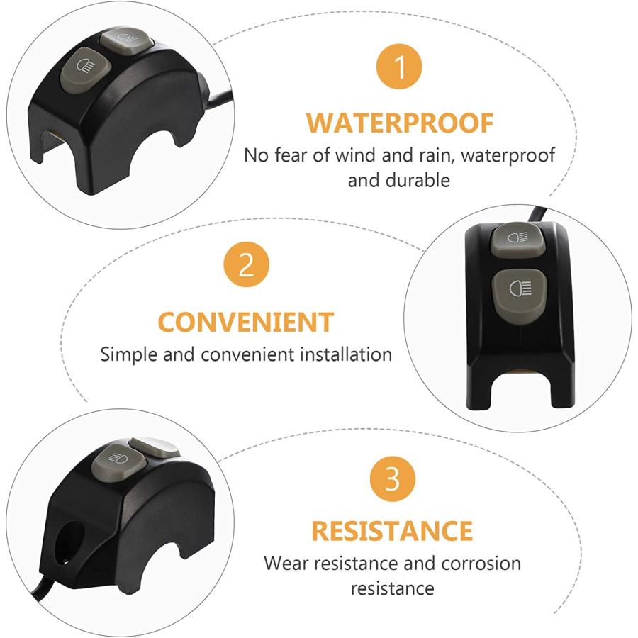 【並行輸入品】VICASKY Switcheroo Motorcycle Handlebar Switch On Off Button Plasticの画像