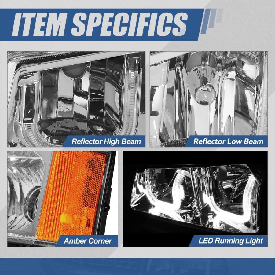 【並行輸入品】Auto Dynasty J-Halos LED DRL ヘッドライトシグナルランプ シボレー・アバランチ シルベラド 03-07に対応の画像