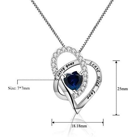 【並行輸入品】母の日のギフト Forever Love ハートネックレス ジュエリー 人工サファイアネックレス 925スターリングシルバー ハートネ_2