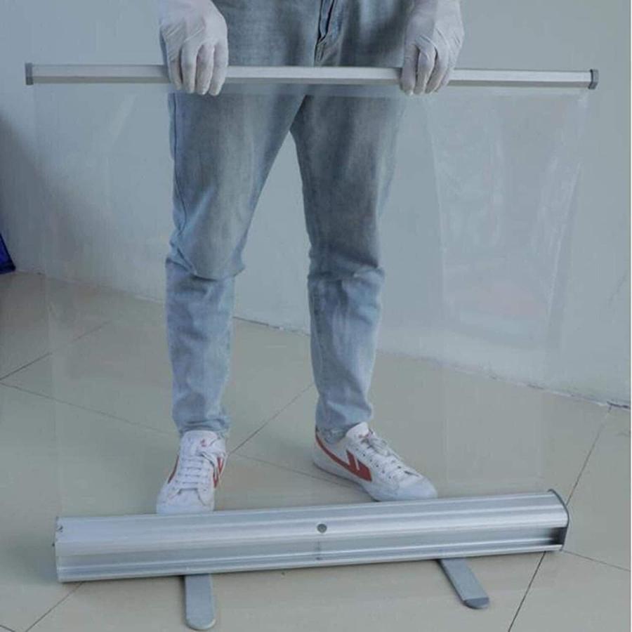 Transparent　Protective　Social　Personal　Screens.　Roller　up　Alloy　Pull-Up　Distancing　Equipment　Banner　roll　Ban　Screen　Partition　Aluminum　Protection