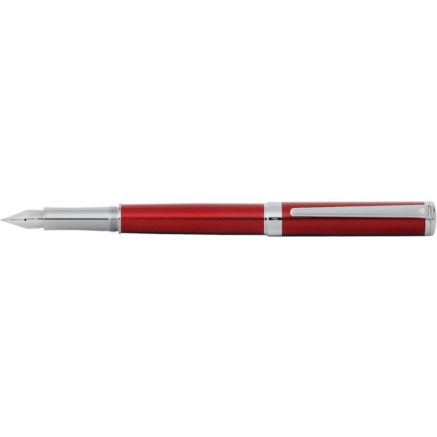 【並行輸入品】Sheaffer Intensity 刻印レッドラッカー クロームトリムとミディアムニブ 万年筆 レッドボトルインクギフトセット　_3