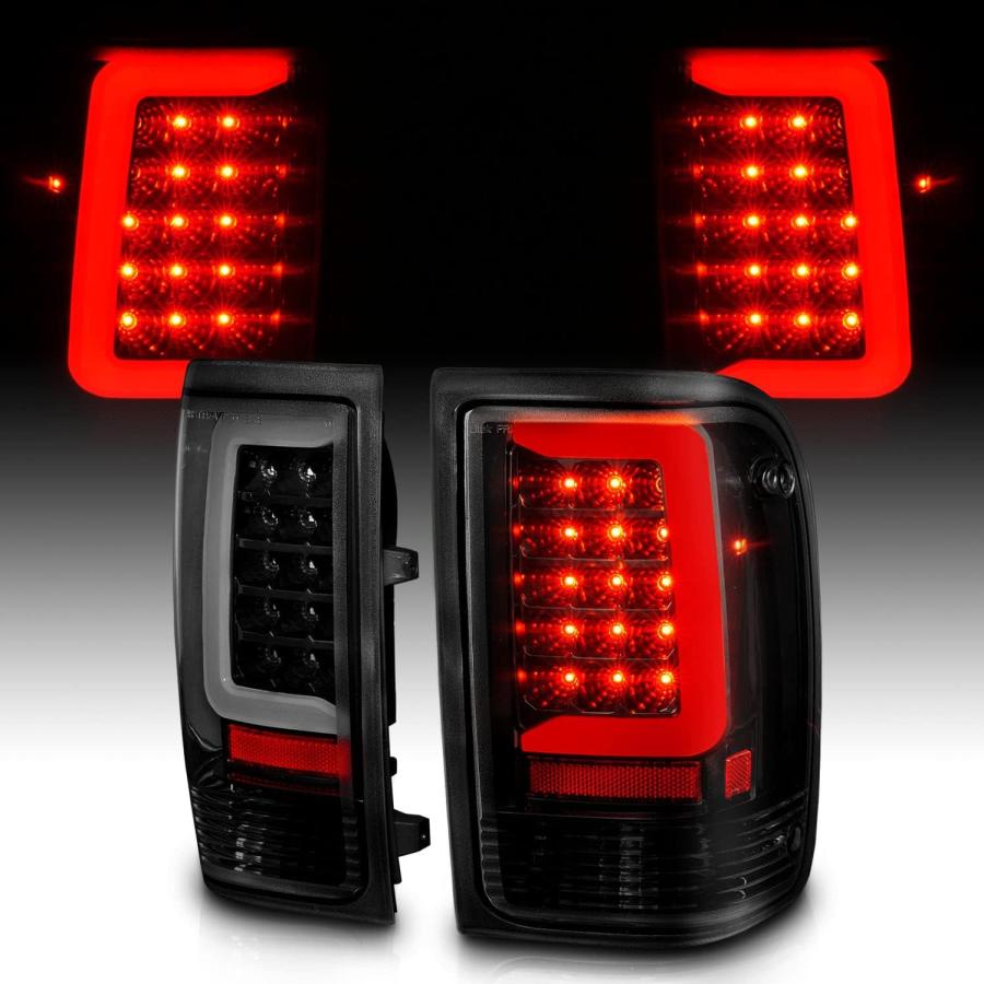 【並行輸入品】AmeriLite 1993-1997 フォード レンジャー スモーク ブラック Cタイプ LED チューブ 交換用 テールライトセットの画像
