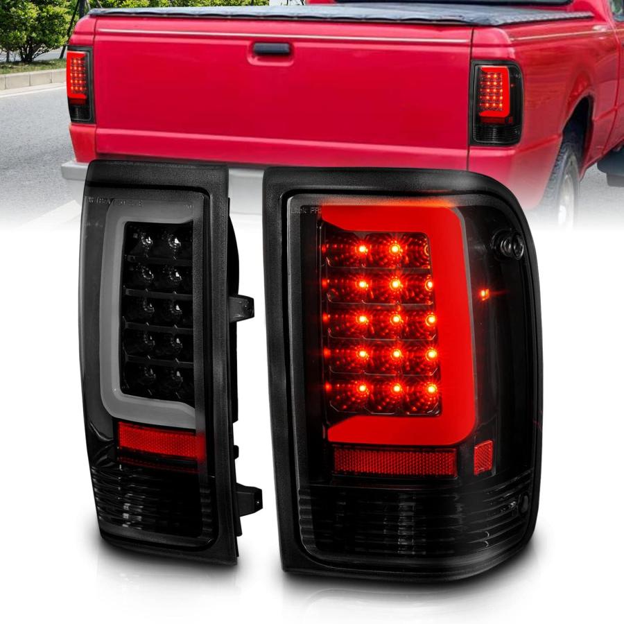 【並行輸入品】AmeriLite 1993-1997 フォード レンジャー スモーク ブラック Cタイプ LED チューブ 交換用 テールライトセットの画像