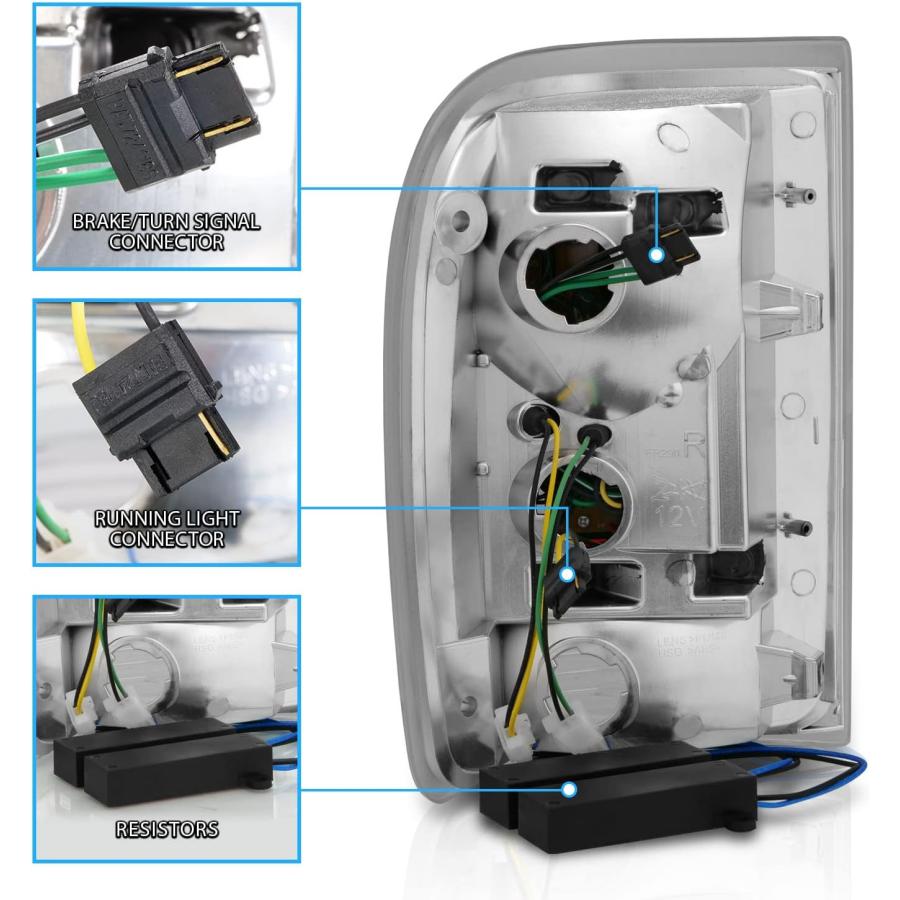 【並行輸入品】AmeriLite 1993-1997 フォード レンジャー スモーク ブラック Cタイプ LED チューブ 交換用 テールライトセットの画像