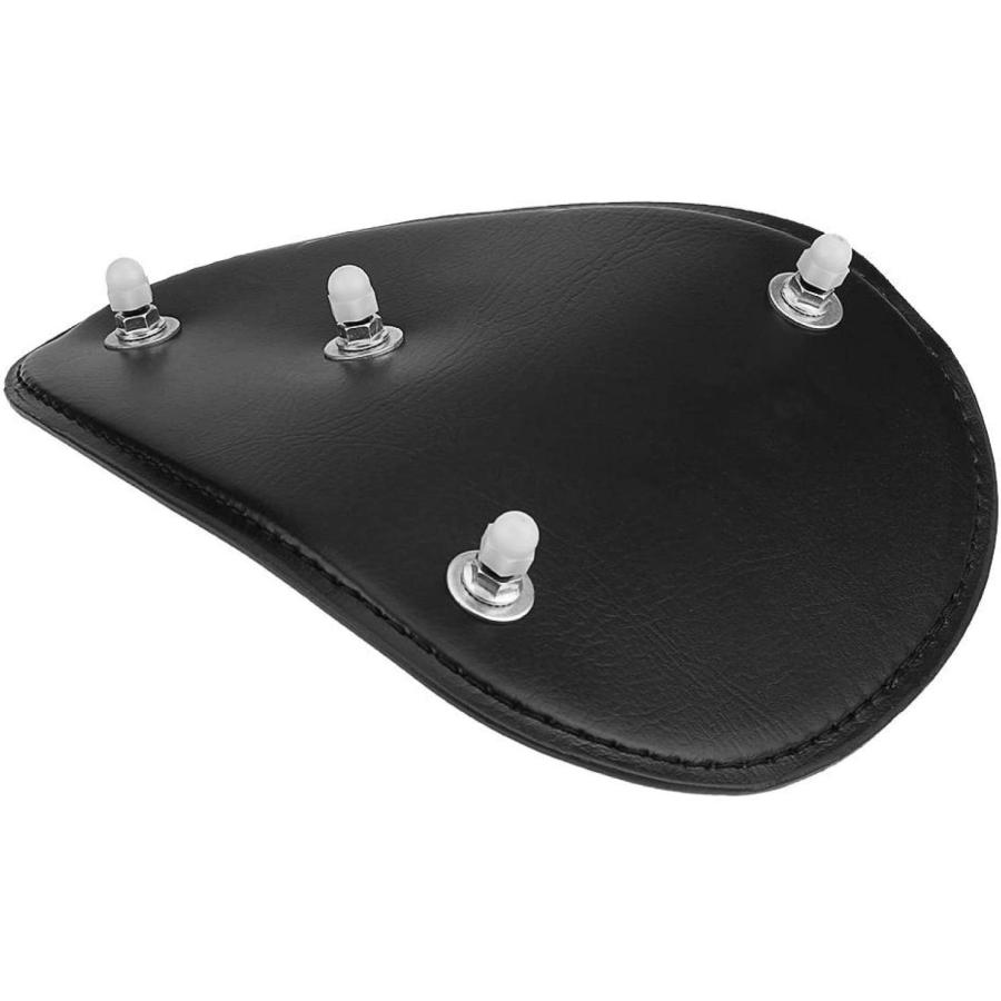 【並行輸入品】Springs  3inch Motorcycle Solo Seat Spring Seat Black Leather Solo Sの画像