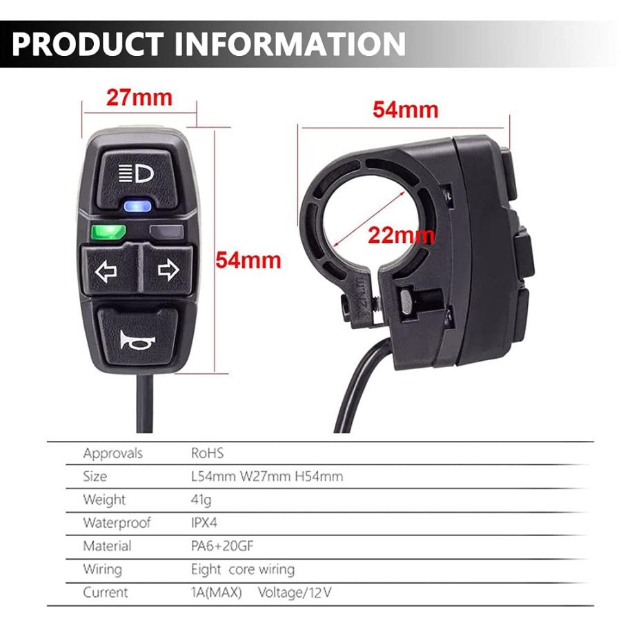 【並行輸入品】Motorcycle Head Light Turn Switch  Motorcycle Headlights Horn Turn Oの画像