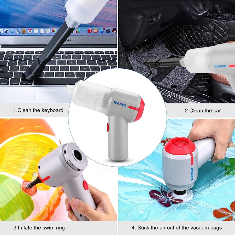 WADEO Cordless Vacuum Cleaner Car Vacuum Cleaner Handheld USB ...