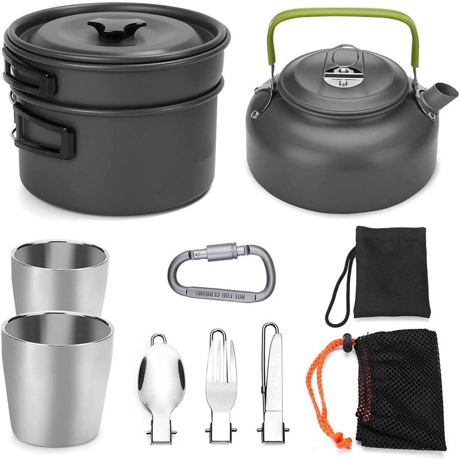 Camping Cooking Set  Ultralight Portable Hiking Backpacking Picnic Tool for Trekking outdoor Set with Kettle lightweight Cooker Aluminum　並行輸入品｜dep-dreamfactory｜02