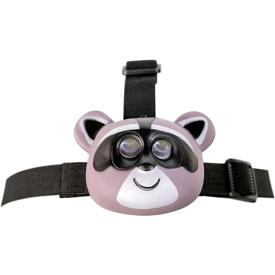 【正規取扱店】 Raccoon LED Headlamp Fun Head Flashlight with Elastic Headband Just for Kids with Cute Raccoon Design　並行輸入品