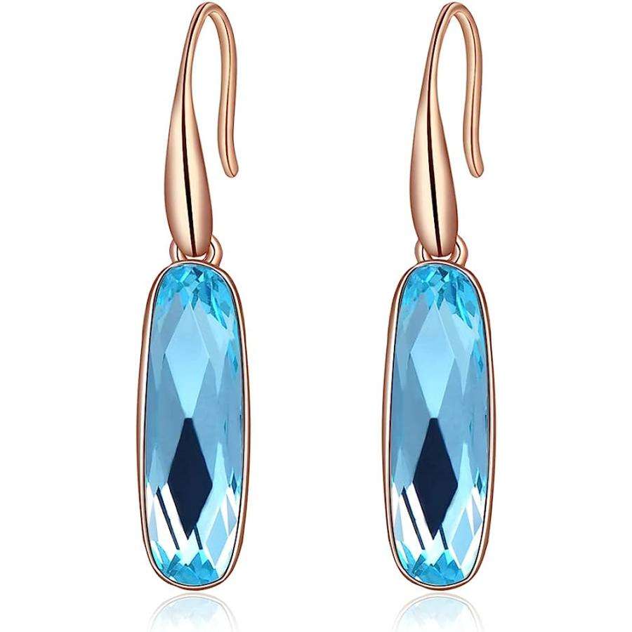 YAZILIND Simple Gemstone Pendant Drop Dangle Earrings Women Girls