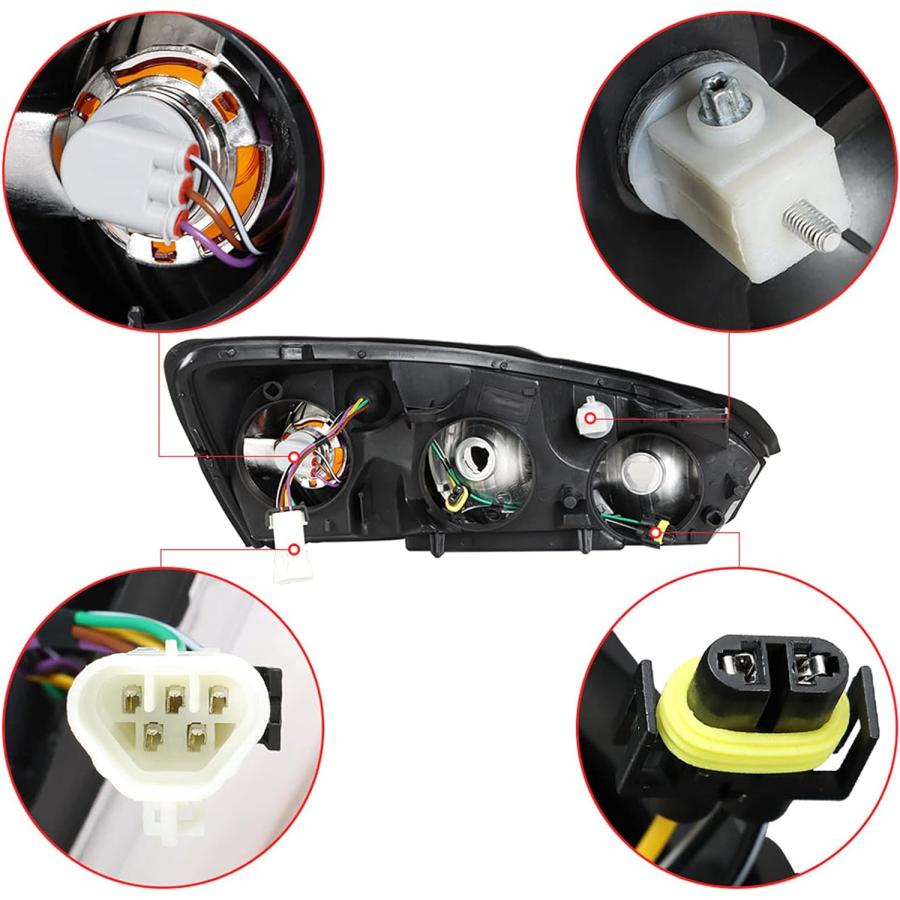 【並行輸入品】LABLT ヘッドライト 交換用 2004 2005 2006 2007 2008 Chevy Malibu SS ヘッドライトペア 左_3