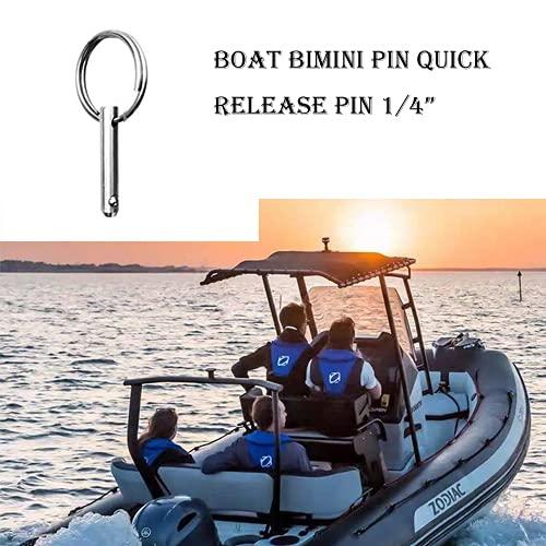 【並行輸入品】Boat Bimini Pin 4PCS Quick Release Pin 1/4inch Diameter w/Lanyard Pr_2