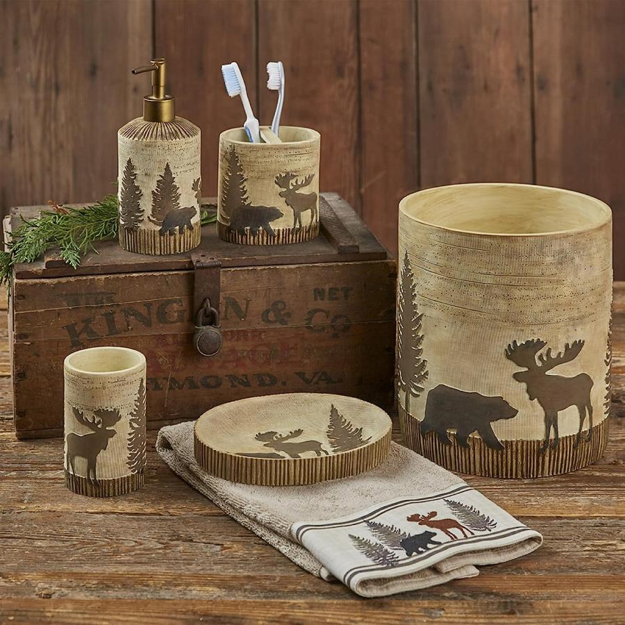 【並行輸入品】Park Designs Black Forest Waste Basket - Beige　