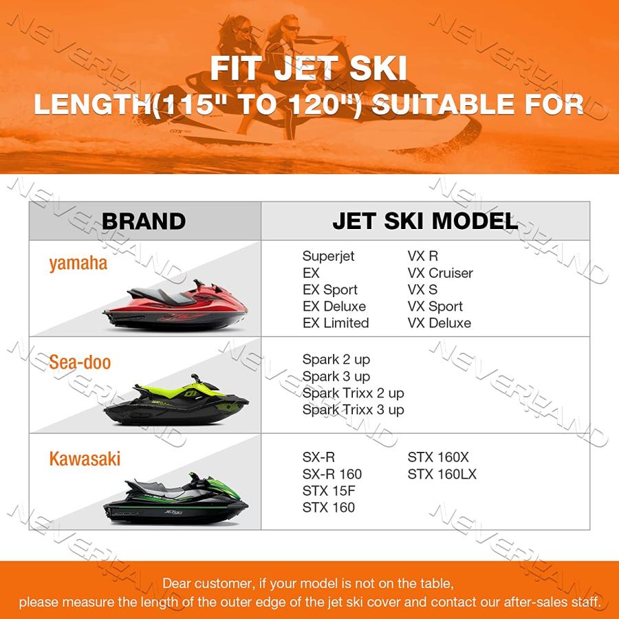 【並行輸入品】NEVERLAND Jet Ski Cover 3 Seats Heavy Duty Waterproof 210D with 2 Ai_4