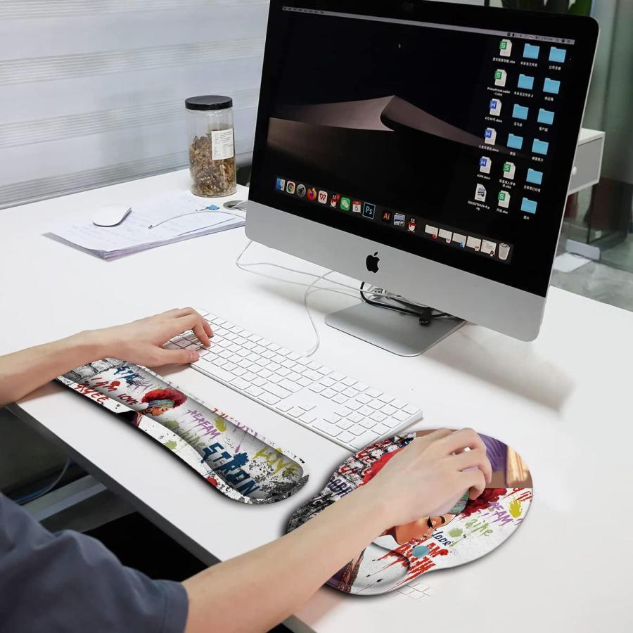 人間工学マウスパッド 手首サポートジェルとキーボードリストレストセット ノートパソコン Mac ゲーミングオフィス用 耐久性 快適 痛みの緩和 コースター ア｜dep-dreamfactory｜04