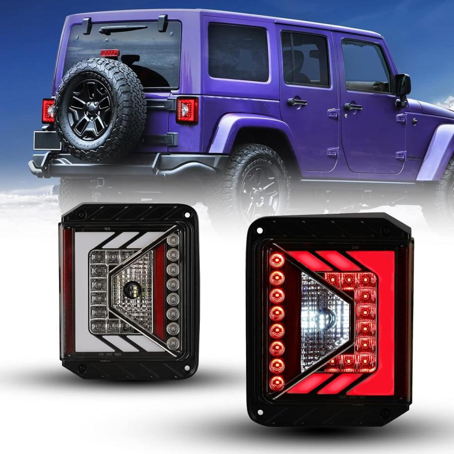 ROXX 高輝度 LED テールライト ジープ ラングラー JK JKU 2007-2018 用 